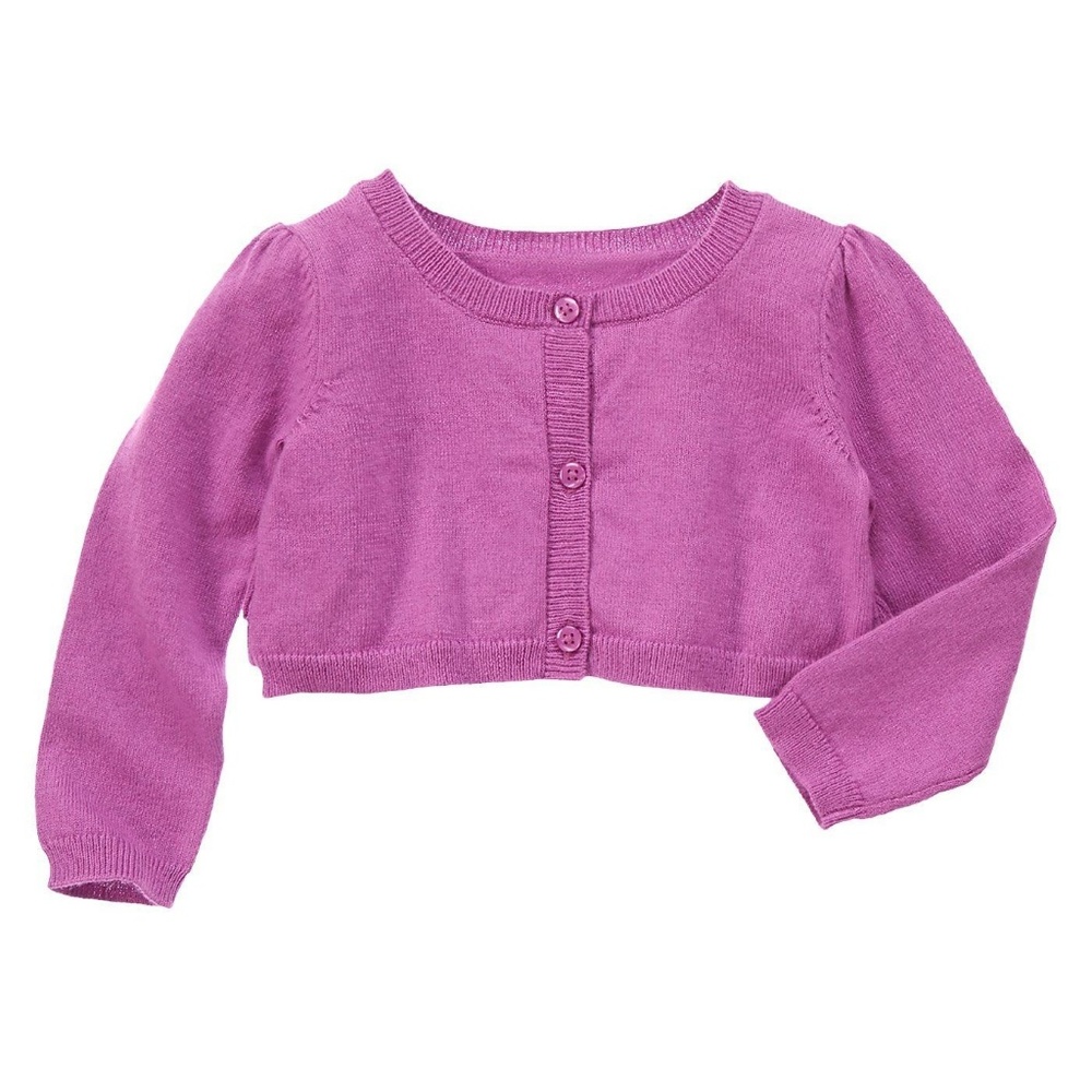 Gymboree Girls Button Up Cardigan Sweater Size 2T Purple Ruffle Detail Cropped